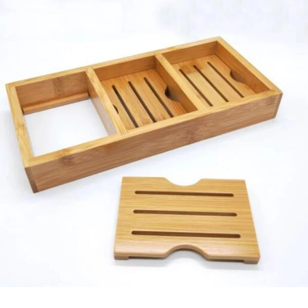 Wooden Bamboo Soap Dish For 2 & 3 Soaps