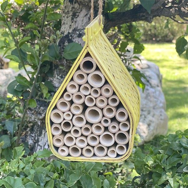 Handcrafted Bee Hotel Colorful Wooden Insect House