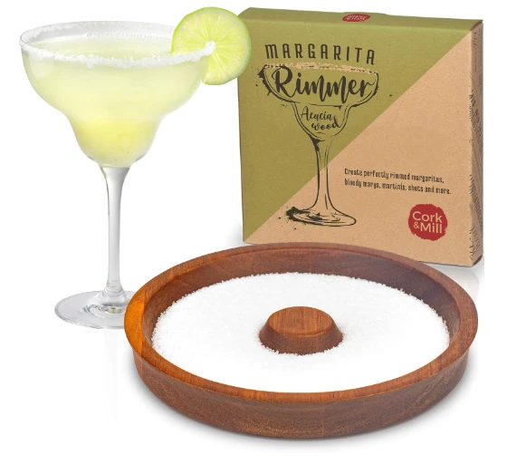 Acacia Bar Glass Cork & Mill Margarita Salt Rimmer Plato