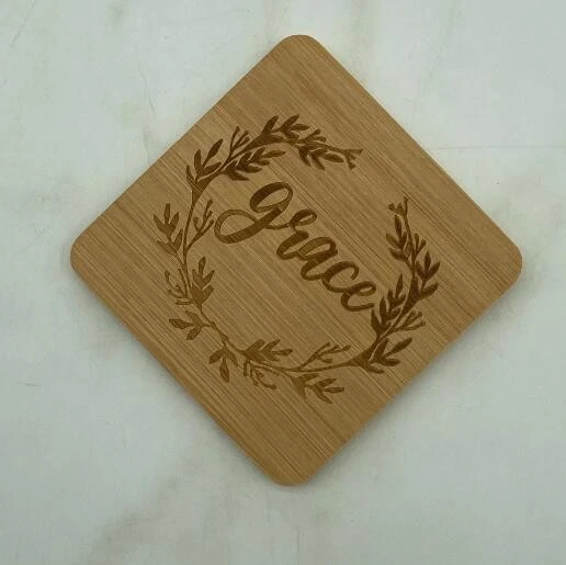 DIY Stained Painting Acacia Wooden Coasters