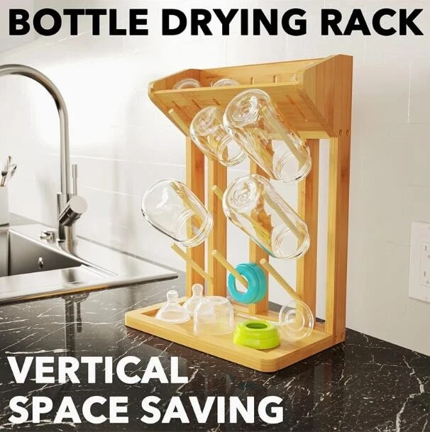 Bamboo Kitchen Bottles Holder Organizer